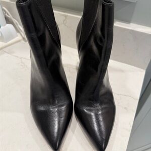 SCHUTZ Black Leather Ankle Booties